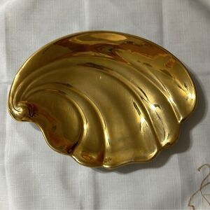 Royal Winton England Golden Age Grimwades Gold Tone Shell Shaped Trinket Dish